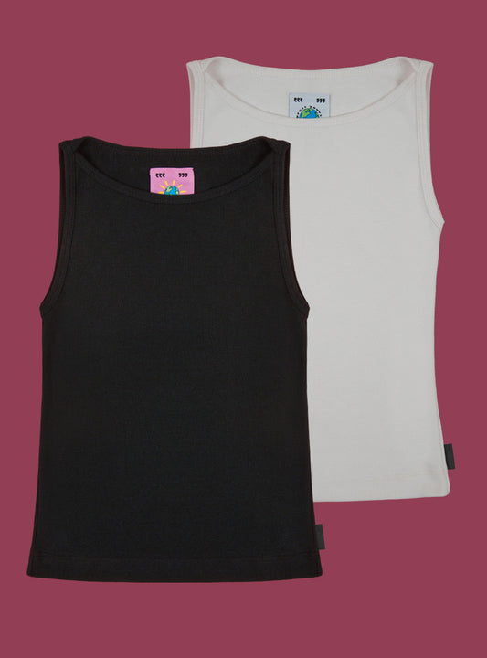 Wide Tank Two-Pack Black/Vintage White | UNIF Smart Buy