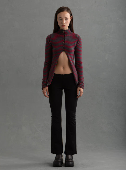 Norg Cardigan Grey / Red | UNIF Premium