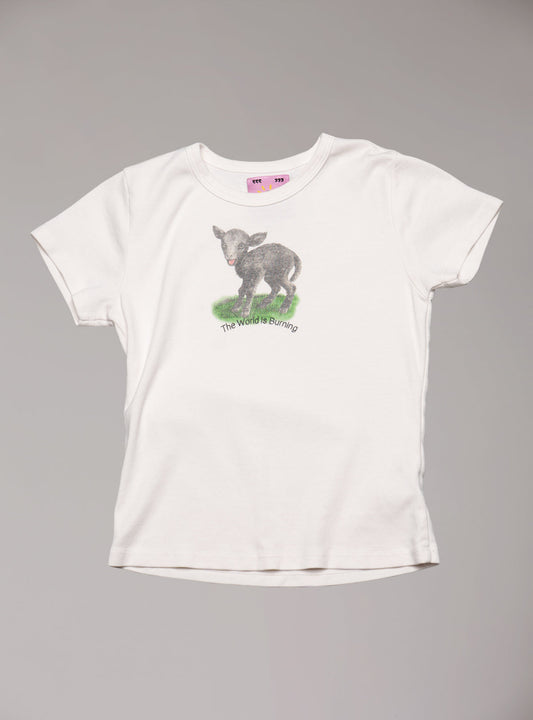World Is Burning baby Tee White | UNIF Smart Buy
