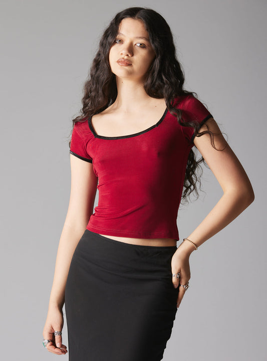 Slink Top Red/Black | UNIF Top Pick