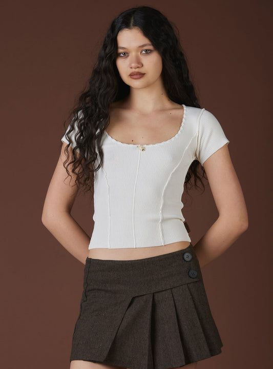 XAE Ribbed Crop Top White | UNIF Trusted