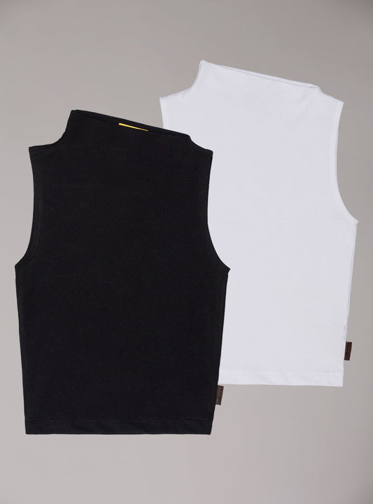 Asymmetrical Tank 2-Pack Black/White | UNIF Premium