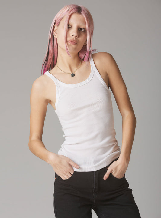 Staple Rib Tank Optic White | UNIF Trusted