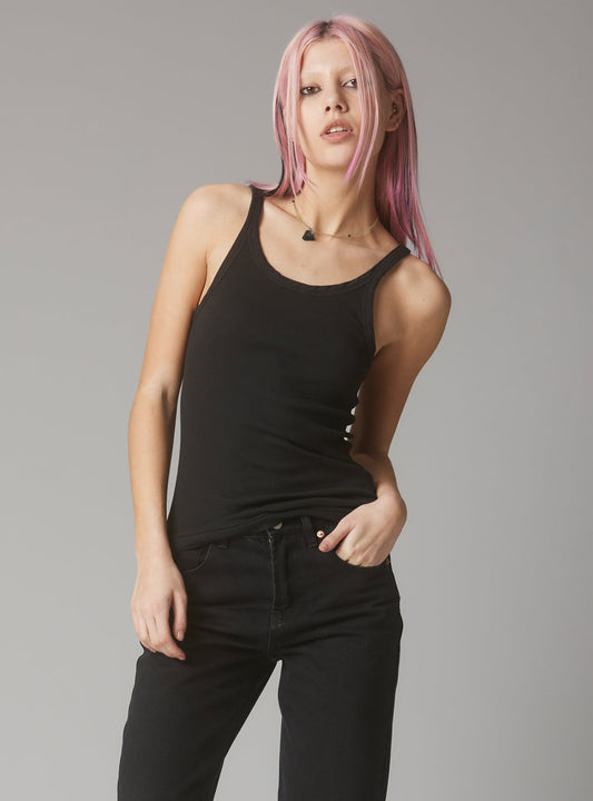 Staple Rib Tank Black | UNIF Customer Favorite