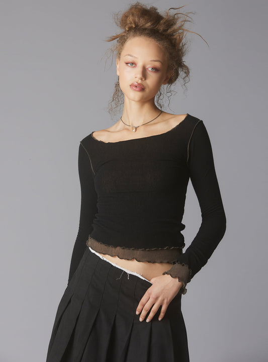 Plié Top Black/ Grey | UNIF Value