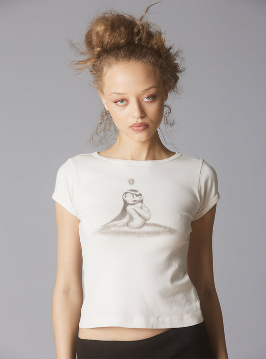 Imp baby tee Vintage White | UNIF Customer Favorite