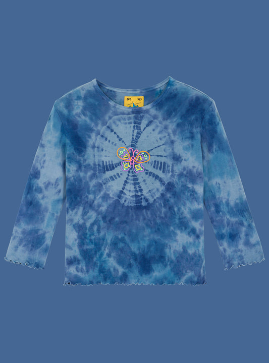 Morpho 3/4 Sleeve Blue Tie Dye | UNIF New