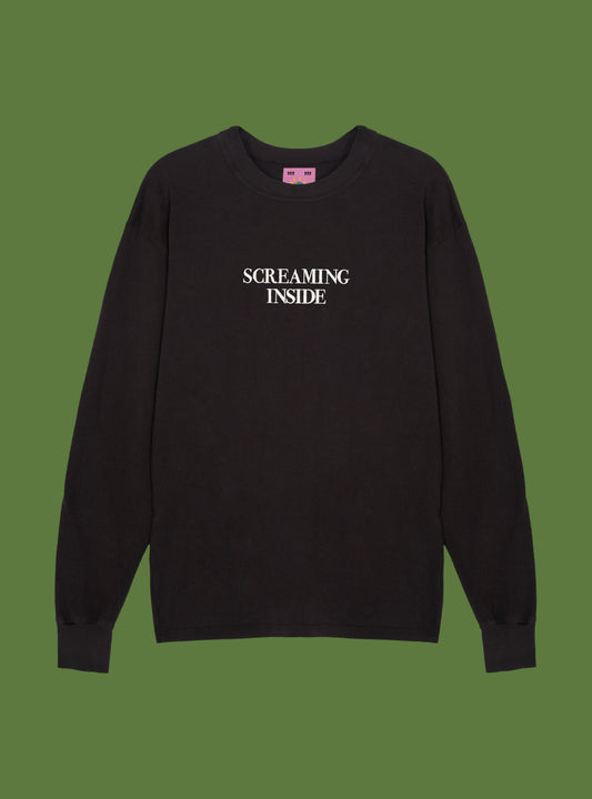 Screaming Inside Long Sleeve Vintage Black | UNIF Latest