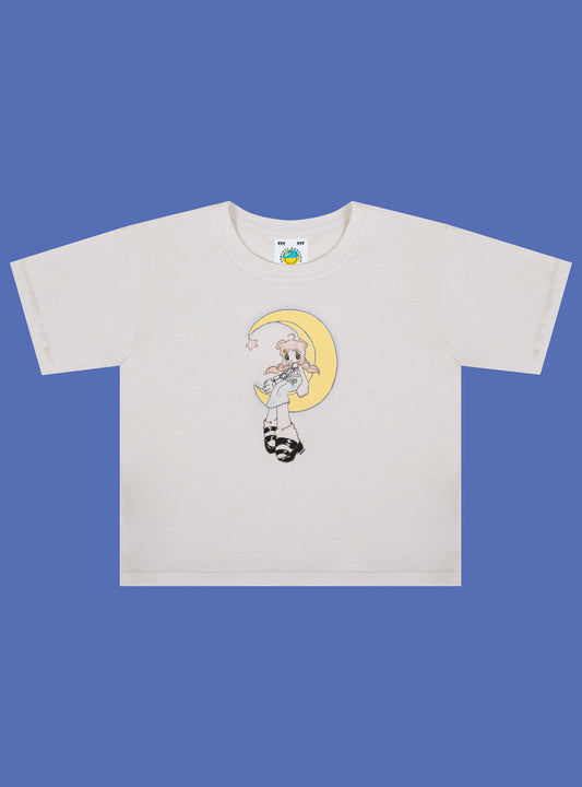 Mayu's Lullaby Baby Tee Vintage White | UNIF Smart Buy