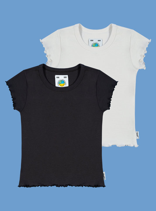 Lettuce Baby Tee Two-Pack Vintage Black/Vintage White | UNIF Customer Favorite