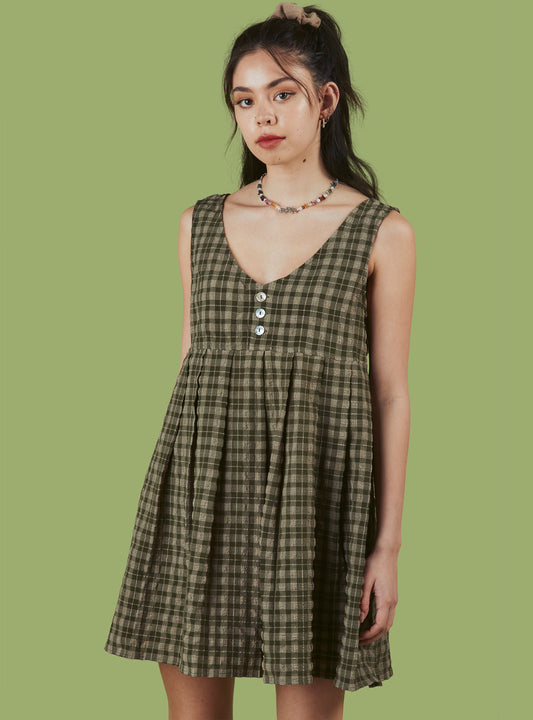 Mizuna Dress Green Plaid | UNIF Smart Buy