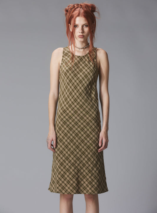 Kelp Dress Green Plaid | UNIF Value
