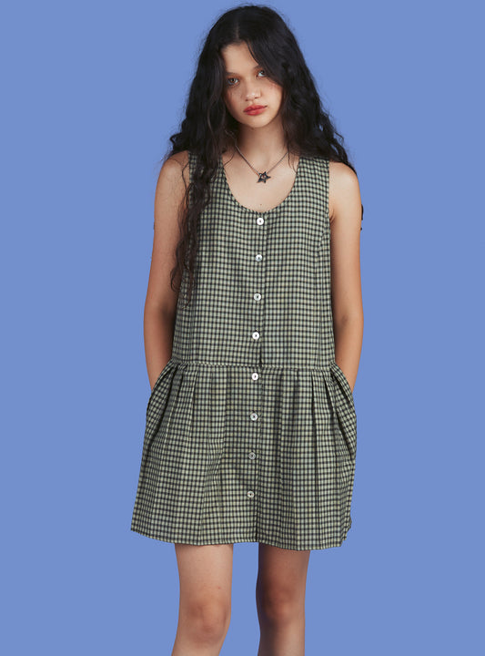 Currant Dress Yellow Plaid | UNIF Trusted