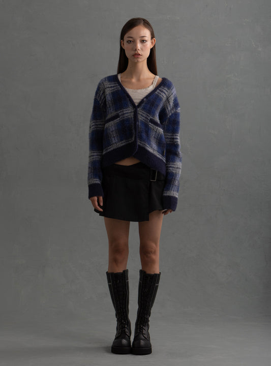 Ty Cardigan Blue Plaid | UNIF Top Pick
