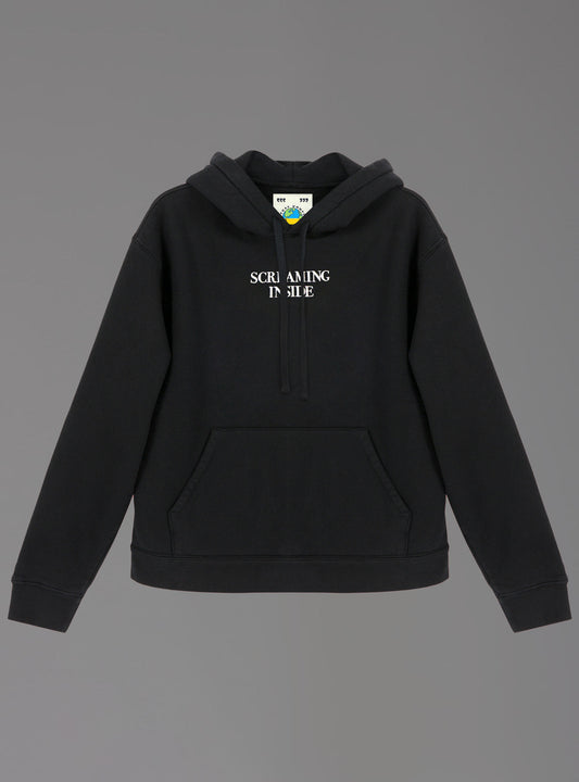Screaming Inside Hoodie Black | UNIF New