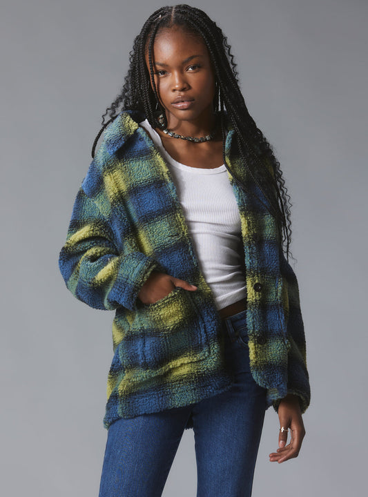 Vague Jacket Green/Blue Plaid | UNIF Top Pick
