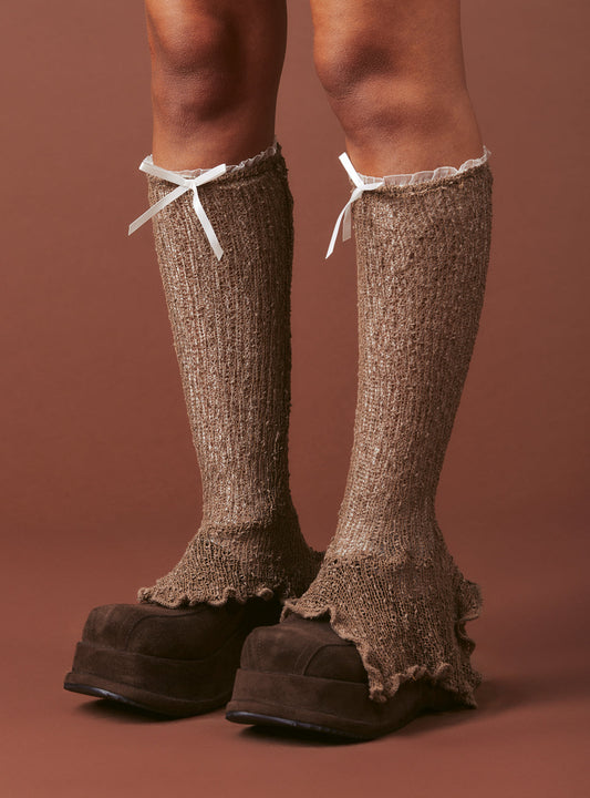 Prim Socks Brown/White | UNIF Premium