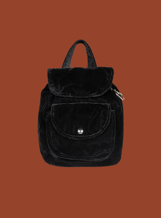 Blossom mini velvet backpack Black | UNIF Trusted