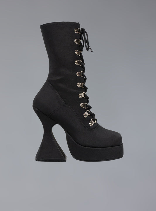 Victorian Lace Up Platform Heel Black | UNIF Quality