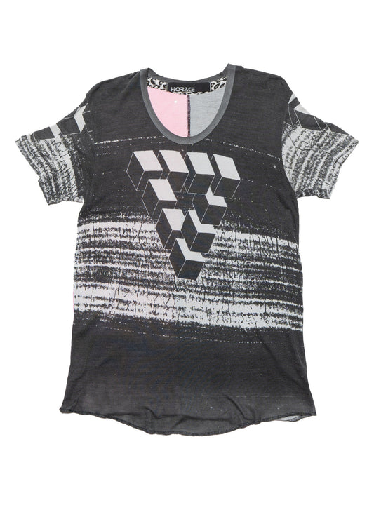 Vintage Horace 3D Cube Tee Grey / Pink | UNIF Premium