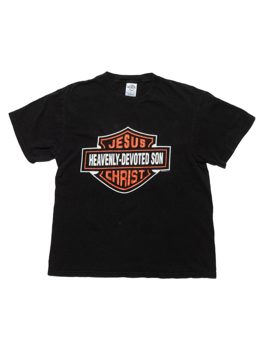 Vintage Harley Jesus Christ Heavenly-Devoted Son Tee Black | UNIF Top Pick