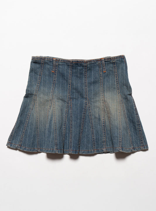 Vintage Starwear Y2K Denim Pinstriped Miniskirt Blue | UNIF Premium