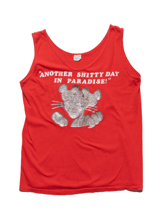 Vintage Another Shitty Day in Paradise Pink Panter Tank Red | UNIF Value