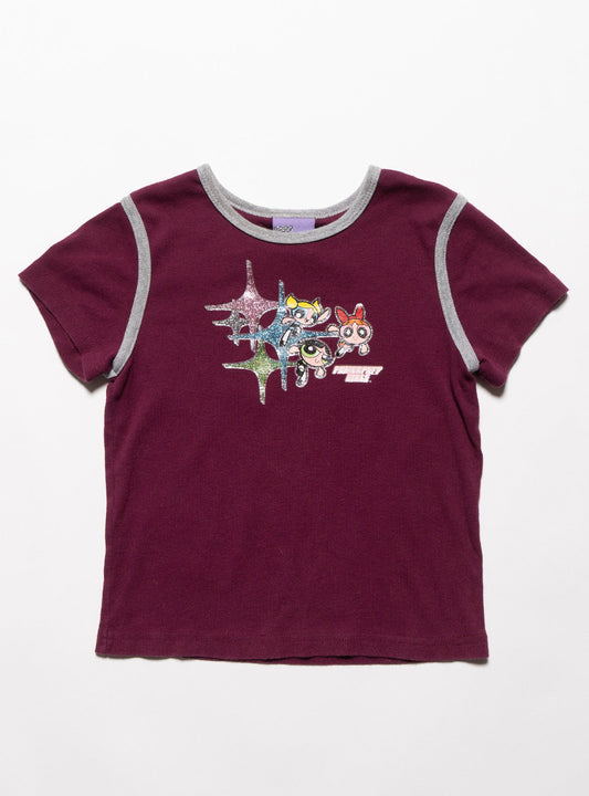 Vintage Powerpuff Girls baby Tee Maroon | UNIF Customer Favorite