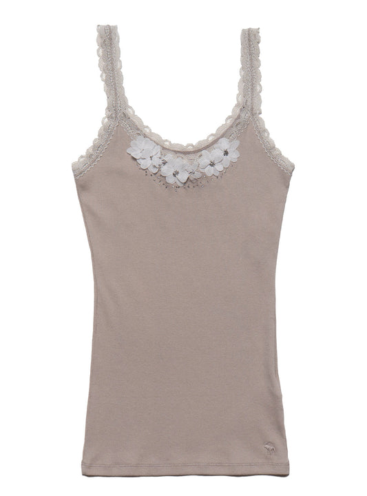 Vintage Abercrombie & Fitch Flower Tank Tan | UNIF Smart Buy