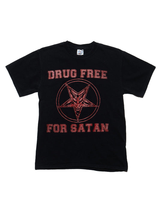 Vintage Drug Free For Satan Tee Black | UNIF New