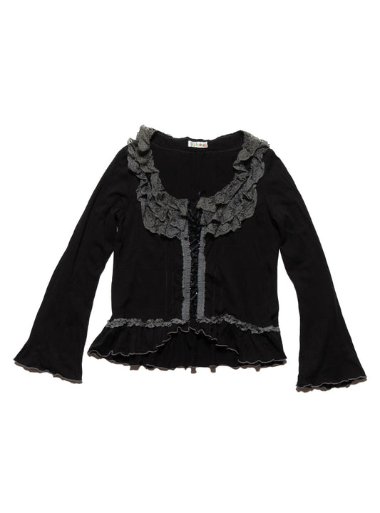 Vintage Jojoba Frill Top Black | UNIF Latest