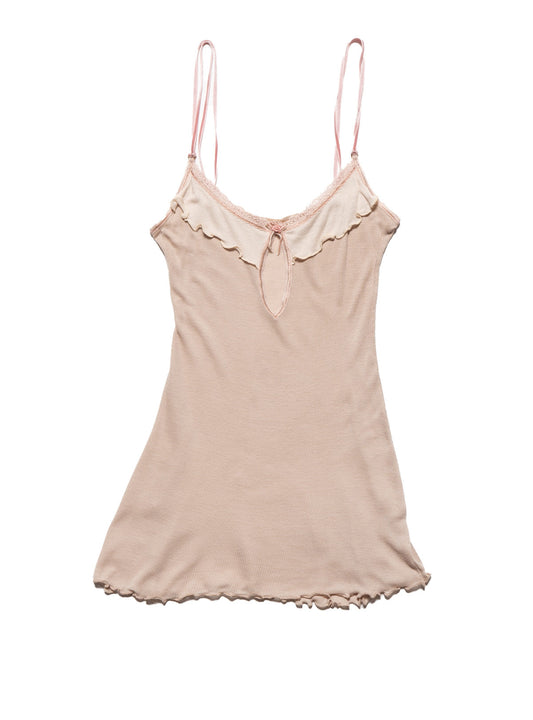 Vintage Delicate Dusty Beige/Pink Rose Tank Beige | UNIF Top Pick