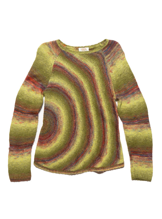 Vintage Talbots Petites Green Multi-colored Swirling Stripes Sweater Green / Multi | UNIF Premium