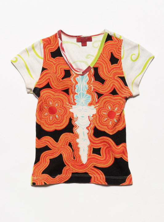 Vintage BCBG Max Azria Elements Baby Tee Multi | UNIF Value