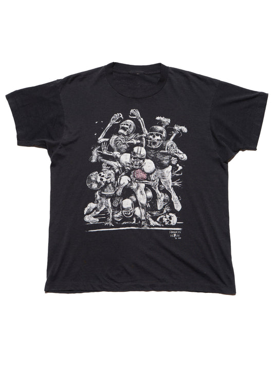Vintage Fashion Victim Skeleton Football Tee Black | UNIF Quality