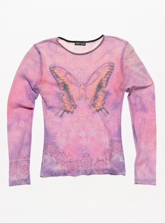 Vintage Wet Seal Butterfly Top Pink | UNIF Trusted