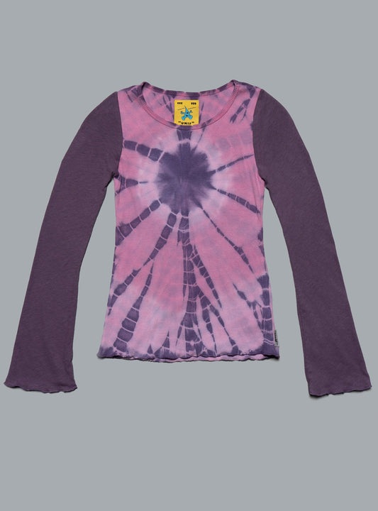 Lumen Long Sleeve Top Purple/Pink Tie Dye | UNIF Value